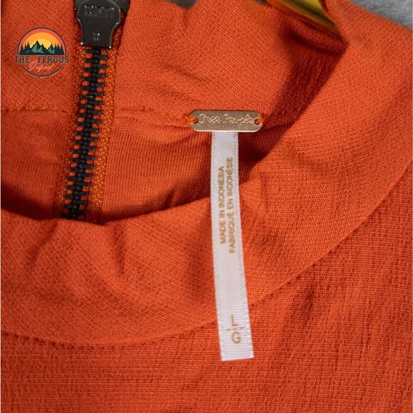 NWT Free People A-Line Dress Red Kitty Kat Back Cut-Out High Neck Women's Large - Picture 8 of 11